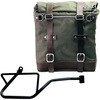 Unitgarage / ユニットガレージ Canvas Side Pannier Scram 22L-30L + Right Subframe Guzzi V7_850， Green/Brown | U201+2216DX-Green-Brown