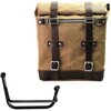 Unitgarage / ユニットガレージ Canvas Side Pannier Scram 22L-30L + Right Subframe Guzzi V85 TT， Beige/Brown | U201+2251DX-Beige-Brown