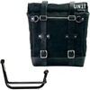 Unitgarage / ユニットガレージ Canvas Side Pannier Scram 22L-30L + Right Subframe Guzzi V85 TT， Black/Black | U201+2251DX-Black-Black