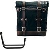 Unitgarage / ユニットガレージ Canvas Side Pannier Scram 22L-30L + Right Subframe Guzzi V85 TT， Black/Brown | U201+2251DX-Black-Brown