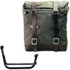 Unitgarage / ユニットガレージ Canvas Side Pannier Scram 22L-30L + Right Subframe Guzzi V85 TT， Green/Brown | U201+2251DX-Green-Brown