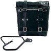Unitgarage / ユニットガレージ Canvas Side Pannier Scram 22L-30L + Right Subframe Guzzi V9 Bobber， Black/Black | U201+2250DX-Black-Black