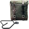 Unitgarage / ユニットガレージ Canvas Side Pannier Scram 22L-30L + Right Subframe Guzzi V9 Bobber， Green/Brown | U201+2250DX-Green-Brown