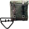 Unitgarage / ユニットガレージ Canvas Side Pannier Scram 22L-30L + Right Subframe husqvarna 401 (2020 until now)， Green/Brown | U201+3004DX-Green-Brown