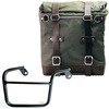 Unitgarage / ユニットガレージ Canvas Side Pannier Scram 22L-30L + Right Subframe Mash， Green/Brown | U201+2600DX-Green-Brown