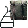 Unitgarage / ユニットガレージ Canvas Side Pannier Scram 22L-30L + Right Subframe Sportster S 1250， Green/Brown | U201+3320DX-Green-Brown