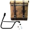 Unitgarage / ユニットガレージ Canvas Side Pannier Scram 22L-30L + Right Subframe Triumph Street 900 Series (2017 until now)， Beige/Brown | U201+1013DX-Beige-Brown