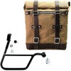 Unitgarage / ユニットガレージ Canvas Side Pannier Scram 22L-30L + Right Subframe Triumph T100 (2017 until now)， Beige/Brown | U201+1011DX-Beige-Brown