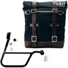 Unitgarage / ユニットガレージ Canvas Side Pannier Scram 22L-30L + Right Subframe Triumph T100 (2017 until now)， Black/Brown | U201+1011DX-Black-Brown