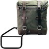 Unitgarage / ユニットガレージ Canvas Side Pannier Scram 22L-30L + Right Subframe Triumph Trident 660， Green/Brown | U201+3500DX-Green-Brown