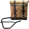 Unitgarage / ユニットガレージ Canvas Side Pannier Scram 22L-30L + Right Subframe Yamaha， Beige/Brown | U201+2504DX-Beige-Brown