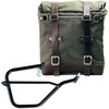 Unitgarage / ユニットガレージ Canvas Side Pannier Scram 22L-30L + Right Subframe Yamaha， Green/Brown | U201+2504DX-Green-Brown