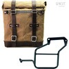 Unitgarage / ユニットガレージ Canvas Side Pannier Scram 22L-30L + Left Subframe Aprilia Tuareg 660， Beige/Brown | U201+3600SX-Beige-Brown