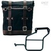 Unitgarage / ユニットガレージ Canvas Side Pannier Scram 22L-30L + Left Subframe Aprilia Tuareg 660， Black/Brown | U201+3600SX-Black-Brown