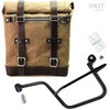 Unitgarage / ユニットガレージ Canvas Side Pannier Scram 22L-30L + Left Subframe Guzzi V7， Beige/Brown | U201+2213SX-Beige-Brown