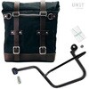 Unitgarage / ユニットガレージ Canvas Side Pannier Scram 22L-30L + Left Subframe Guzzi V7， Black/Brown | U201+2213SX-Black-Brown
