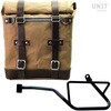 Unitgarage / ユニットガレージ Canvas Side Pannier Scram 22L-30L + Left Subframe Guzzi V7_850， Beige/Brown | U201+2216SX-Beige-Brown