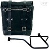 Unitgarage / ユニットガレージ Canvas Side Pannier Scram 22L-30L + Left Subframe Guzzi V7_850， Black/Black | U201+2216SX-Black-Black