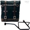 Unitgarage / ユニットガレージ Canvas Side Pannier Scram 22L-30L + Left Subframe Guzzi V7_850， Black/Brown | U201+2216SX-Black-Brown