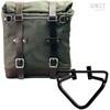 Unitgarage / ユニットガレージ Canvas Side Pannier Scram 22L-30L + Left Subframe husqvarna 401 (2020 until now)， Green/Brown | U201+3003SX-Green-Brown