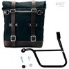 Unitgarage / ユニットガレージ Canvas Side Pannier Scram 22L-30L + Left Subframe Triumph Street 900 Series (2017 until now)， Black/Brown | U201+1013SX-Black-Brown