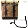 Unitgarage / ユニットガレージ Canvas Side Pannier Scram 22L-30L + Left Subframe Triumph Street Twin 900 (2016 until now)， Beige/Brown | U201+1017SX-Beige-Brown