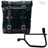 Unitgarage / ユニットガレージ Canvas Side Pannier Scram 22L-30L + Left Subframe Triumph Street Twin 900 (2016 until now)， Black/Brown | U201+1017SX-Black-Brown