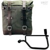 Unitgarage / ユニットガレージ Canvas Side Pannier Scram 22L-30L + Left Subframe Triumph Street Twin 900 (2016 until now)， Green/Brown | U201+1017SX-Green-Brown