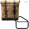 Unitgarage / ユニットガレージ Canvas Side Pannier Scram 22L-30L + Left Subframe Triumph Trident 660， Beige/Brown | U201+3500SX-Beige-Brown
