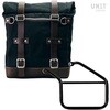 Unitgarage / ユニットガレージ Canvas Side Pannier Scram 22L-30L + Left Subframe Triumph Trident 660， Black/Brown | U201+3500SX-Black-Brown