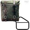 Unitgarage / ユニットガレージ Canvas Side Pannier Scram 22L-30L + Left Subframe Triumph Trident 660， Green/Brown | U201+3500SX-Green-Brown