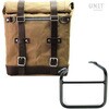 Unitgarage / ユニットガレージ Canvas Side Pannier Scram 22L-30L +Left frame for Ducati Scrambler 1100 with double exhaust on the right， Beige/Brown | U201+1009SX-Beige-Brown