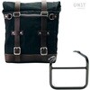 Unitgarage / ユニットガレージ Canvas Side Pannier Scram 22L-30L +Left frame for Ducati Scrambler 1100 with double exhaust on the right， Black/Brown | U201+1009SX-Black-Brown