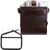 Unitgarage / ユニットガレージ Carrying system in aluminum with adjustable leather front， Quick Release System and frame， Brown/Silver | U085+U000+1007-Brown-Silver