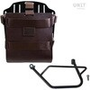 Unitgarage / ユニットガレージ Carrying system in aluminum with adjustable leather front， Quick Release System and frame， Brown/Black | U085+U000+1021SX-Brown-Black