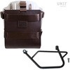 Unitgarage / ユニットガレージ Carrying system in aluminum with adjustable leather front， Quick Release System and frame， Brown/Silver | U085+U000+1021SX-Brown-Silver