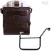 Unitgarage / ユニットガレージ Carrying system in aluminum with adjustable leather front， Quick Release System and frame， Brown/Silver | U085+U000+3208SX-Brown-Silver