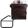 Unitgarage / ユニットガレージ Carrying system in aluminum with adjustable leather front， Quick Release System and frame， Brown/Silver | U085+U000+3500DX-Brown-Silver
