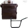 Unitgarage / ユニットガレージ Carrying system in aluminum with adjustable leather front， Quick Release System and frame Pan America 1250， Brown/Silver | U085+U000+3304SX-Brown-Silver