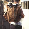 Unitgarage / ユニットガレージ Namib 18L Canvas backpack， Beige/Brown | U016-Beige-Brown