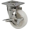 EA986PT-524 125mm キャスター(自在金具・ブレーキ付・ステンレス製) エスコ 64817559