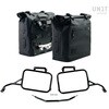 Unitgarage / ユニットガレージ Two Khali side panniers in TPU 35L - 45L + Pair of aluminium plates with Aprilia Tuareg 660 frame， Black Panniers + Black Frames | 2xUG002+AL0C+3604-Black-Panniers+Black-Frames