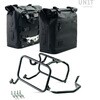 Unitgarage / ユニットガレージ Two Khali side panniers in TPU 35L - 45L + Pair of aluminium plates with HUSQVARNA frame， Black | 2xUG002+AL0C+3005-Black