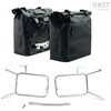 Unitgarage / ユニットガレージ Two Khali side panniers in TPU 35L - 45L + Pair of aluminium plates with Inox Subframe NineT-Series， Black Panniers + Silver Frames | 2xUG002+AL0C+1641-Black-Panniers+Silver-Frames