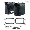 Unitgarage / ユニットガレージ Two Khali side panniers in TPU 35L - 45L + Pair of aluminium plates with Inox Subframe R & GS， Black Panniers + Black Frames | 2xUG002+2xAL0+1528-Black-Panniers+Black-Frames