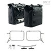 Unitgarage / ユニットガレージ Two Khali side panniers in TPU 35L - 45L + Pair of aluminium plates with Inox Subframe R & GS， Black Panniers + Silver Frames | 2xUG002+2xAL0+1528-Black-Panniers+Silver-Frames