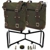 Unitgarage / ユニットガレージ Two Side Panniers Canvas + Symmetrical Double Subframe NineT， Green/Brown | 2xU001+1632+A2_Green-Brown