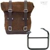 Unitgarage / ユニットガレージ Waxed Suede Side Pannier + Left frame for Ducati Scrambler 1100 with double exhaust on the right， ColoradoBrown | U002+1009SX-ColoradoBrown