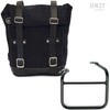 Unitgarage / ユニットガレージ Waxed Suede Side Pannier + Left frame for Ducati Scrambler 1100 with double exhaust on the right， JetBlack | U002+1009SX-JetBlack