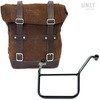 Unitgarage / ユニットガレージ Waxed Suede Side Pannier + Left Subframe Yamaha SX， ColoradoBrown | U002+3208SX-ColoradoBrown